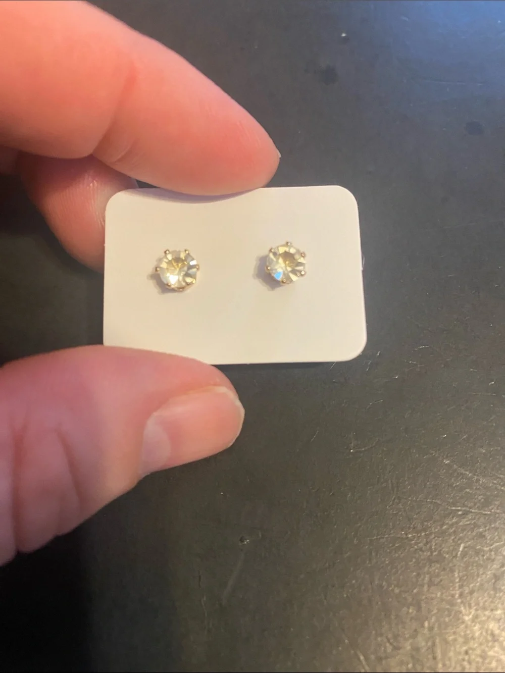 Time and Tru Crystal Stud Earrings for April birthstone